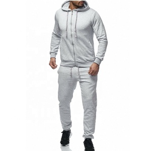Personalizado Slim Fit Unisex de dos piezas Streetwear Jogger Sets Cremallera completa Sudadera con capucha Fleece Sweatsuit Gimnasio Entrenamiento deportivo Hombres - Product Image 2