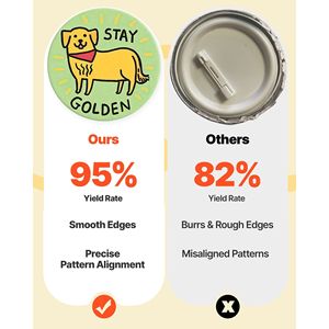 Macchina per la creazione di badge 2-in-1 con taglierina per pin e cerchi in plastica da 1,26/2,28 pollici e 200 pezzi di componenti rinforzati per badge Magic Book - Product Image 3