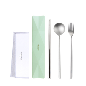 Ensemble de couverts 3 pièces en titane pur de qualité supérieure, écologique, compatible lave-vaisselle, pour le camping en plein air - Product Image 3