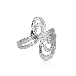 Fashion Sterling Silver Abstract Swirl Statement <b>Ring</b> for Women handmade Openwork Textured <b>Cocktail</b> <b>Ring</b> - Product Image 1