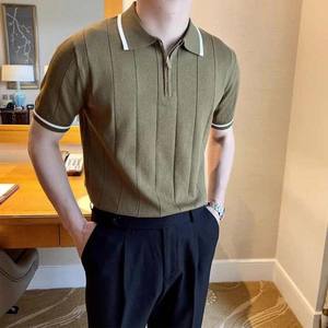 Polo de Bloques de Color Estilo Universitario con Media Cremallera y Manga Corta, Camisetas Polo Cómodas para Hombre a Precio Económico 2026 - Product Image 4