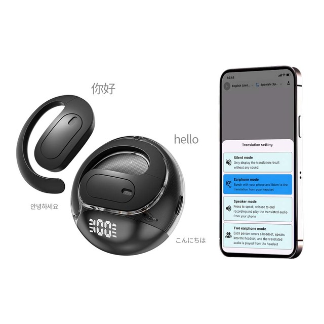 AI Smart Translation Earphones with Simultaneous Interpretation 145 Languages WiFi Feature Comfortable Headset