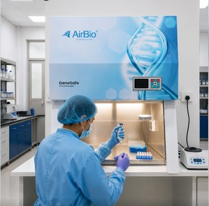 ตู้เตรียมตัวอย่าง PCR สำหรับห้องปฏิบัติการ AirBio พร้อมระบบกรอง HEPA และฆ่าเชื้อด้วยรังสียูวี พร้อมโต๊ะทำงานที่สะอาด - Product Image 2