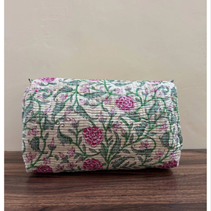 Trousse de Maquillage Matelassée en Coton Imprimé à la Main Multicolore de Qualité Supérieure, Organisateur de Cosmétiques de Voyage, Lot de 3 Pochettes, Prix de Gros - Product Image 1