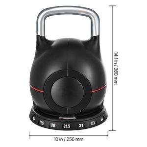 Adjustable Kettlebell with 7 <b>Weight</b> Levels Die-Cast Aluminum ABS Material 5 to 44 Lbs for Strength <b>Training</b> - Product Image 2