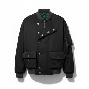 Chaqueta Bomber de Alta Calidad para Hombre con Cierre de Cremallera, Diseño Personalizado, Cuello Alto y Tela de Lona para Invierno, Venta al Por Mayor - Product Image 1