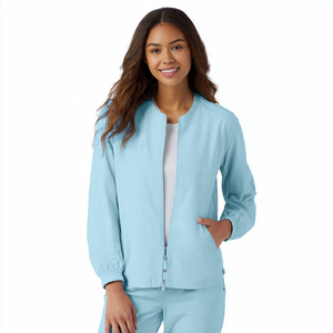 Medical Nursing Scrubs Jacket Knitted 100% Cotton Breathable Comfortable Unisex Hospital Uniform - Product Image 2