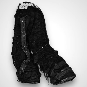 Pantalones Vaqueros Personalizados para Hombre, Diseño Heavy Metal, Ropa Hip Hop, Vaqueros Negros Desgastados - Product Image 3
