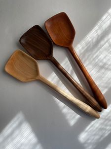 Premium Natural Wood Cooking Spoon Set With Spatula Turner Ladle And Serving Spoon For Non Stick Cookware Safe Kitchen Utensils - Product Image 5