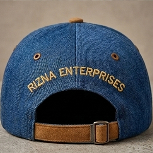 Gorra de Béisbol RIZNA de Mezclilla Twill, 6 Paneles, Ajustable, Unisex, Estilo Casual Vintage, Lavada, con Logotipo Bordado en 3D en el Panel Frontal, Azul, Algodón, Metal - Product Image 5