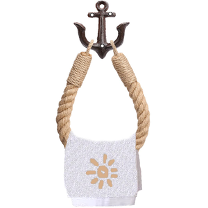 Portarrollos de Papel Higiénico de Metal con Ancla, Toallero Náutico de Pared, Accesorios de Baño Estilo Costero para Playa - Product Image 1