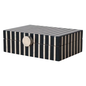 Boîte à bijoux rectangulaire en bois avec couvercle, design minimaliste, conteneur de rangement à 1 niveau - Product Image 4