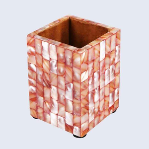 Porte-stylo de luxe en bois avec incrustation de os de chameau bleu, design original Humran, organisateur de bureau par blossom craft india - Product Image 1