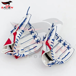 Custom OEM Leather Baseball Gloves <b>White</b> Red Blue Training Infield Outfield Pitcher Catchers Softball Mitt Equipment - Product Image 3