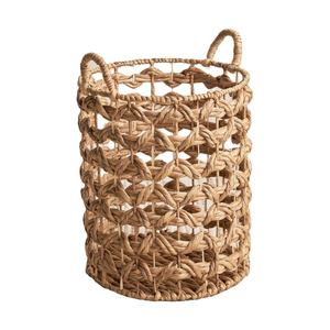 Cesta de Mimbre Tejida a Mano, Sostenible, de Jacinto de Agua, Tejido Abierto, Cesta Alta para Almacenamiento, Decoración del Hogar, Mayorista, Mejor Vendedor - Product Image 1