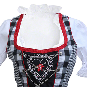 Robe traditionnelle Dirndl pour femme, tenue folklorique alpine, avec corsage ajusté, jupe ample, tablier et chemisier, ensemble pour festivals, mariages et fêtes - Product Image 3