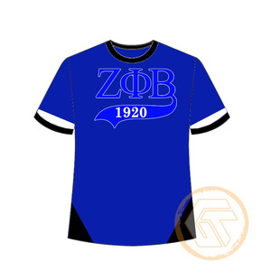 T-shirt décontracté en jersey de coton et polyester respirant de haute qualité avec logo personnalisé Zeta Phi Beta pour femmes, vêtements de sororité, vente en gros - Product Image 3
