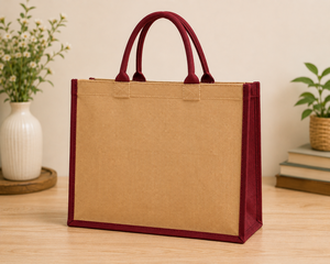 Sac fourre-tout en jute Bloom with Grace avec fermeture magnétique, sac de plage à main 40x32x15cm - Product Image 6
