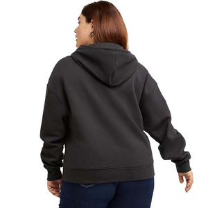 Breathable Plus Size Women's Hoodies & <b>Sweatshirts</b> From Pakistan Black Color Cotton Fleece Winter Pullover Woman Hoodies 360g - Product Image 3