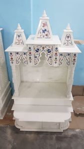 Indian Marble Pooja <b>Mandir</b> Design Marble Inlay <b>Mandir</b> with Dome Modern Marble Temple for Living Room - Product Image 5