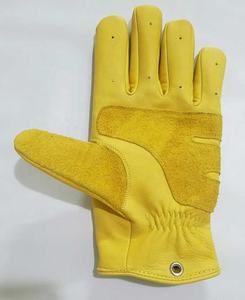 Guantes de cuero de piel de cabra amarilla 2025, guantes de trabajo de seguridad de utilidad con estilo mecánico en vivo, venta al por mayor para uso en exteriores - Product Image 6