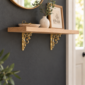 SHUBHAM Decorative Golden Metal Shelf Bracket Ornamental <b>Leaf</b> Scroll Wall Mounted Shelf Support for Home Furniture Decor - Product Image 4