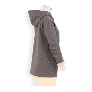 Fabricant de vêtements au Vietnam – Nouvelle veste à capuche zippée grise pour femme en tricot épais – Pièce de superposition personnalisée pour l'automne – Vente en gros OEM - Product Image 2