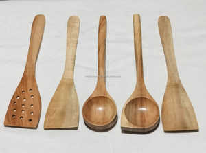 ช้อนไม้สักธรรมชาติสำหรับทำอาหารช้อนไม้สำหรับห้องครัว - Product Image 4