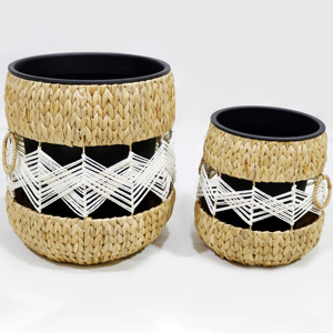 Macetas Pequeñas para Plantas, Decoración Rústica Moderna para el Hogar, 100% Naturales, de Jacinto de Agua, Ecológicas - Product Image 6