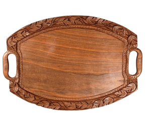 Bandeja de Servir Minimalista Hecha a Mano de Madera Natural Pulida, Libre de BPA, Ecológica, Bandeja Decorativa de Madera para Alimentos, para Cocina y Comedor - Product Image 6
