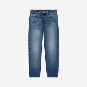 A.P.C. Jean en denim coupe droite pour homme, taille haute, coupe classique, en coton délavé, style décontracté, pantalon d'automne - Product Image 1