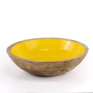 Recién Llegado, Tazón de Madera Natural Personalizable con Impresión Esmaltada para el Hogar, Tazón Redondo de Madera para Servir en la Cocina - Product Image 6