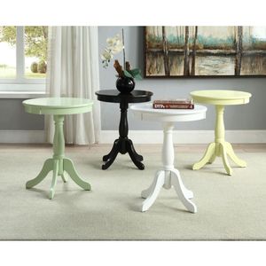 Tavolino Rotondo Bianco con Piedistallo per Arredamento Soggiorno - Product Image 5