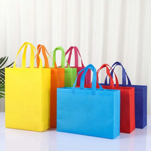 Sac de courses en tissu non tissé PP, taille personnalisée, poignée supérieure, réutilisable, couleurs orange, vert, bleu, blanc - Product Image 3