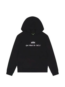เสื้อฮู้ดพิมพ์ลายโลโก้ Black Get Rich ด้านหน้า ผ้าฝ้าย 100% เป็นมิตรกับสิ่งแวดล้อม ทรงบ็อกซี่ สไตล์ลำลอง สตรีทแวร์ - Product Image 3