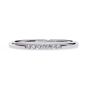 Bague en platine pour femme avec diamant rond taille brillant, couleur G, diamants naturels, style classique, certifiée GIA, alliance de mariage - Product Image 4