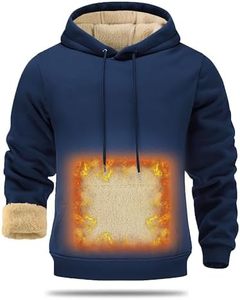 Sudadera con Capucha para Hombre, Color Azul Marino, Forro Polar, 100% Algodón, Estilo Casual de Invierno, Corte Regular, Tejido de Punto - Product Image 1