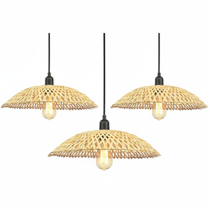 Elegant WovenBoho Style Bamboo Lampshade Woven Hanging <b>Light</b> Shade for Home and Hotel Sustainable Natural Materials - Product Image 1