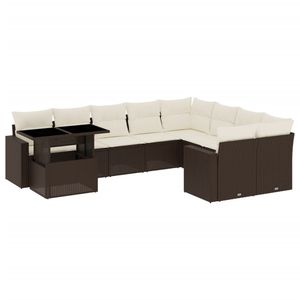 Conjunto de Sofás Modulares Grandes de Ratán PE Marrón para Jardín, Muebles Modulares Elegantes para Exteriores - Product Image 2