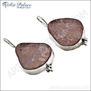 Pendientes de Plata con Cuarzo Rosa Romántico de 925artpalace con Atractivo Cristal - Product Image 2