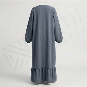 2025 OEM Kimono Abaya pour femmes musulmanes, en tissu polyester épais, doux et très extensible, col en V, manches longues, pour fêtes, Ramadan, mariages - Product Image 2