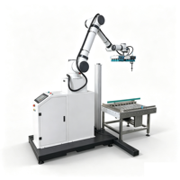 Robot de palettisation collaboratif industriel automatique avec ventouse et bras pour sacs et cartons, avec fonction de nivellement