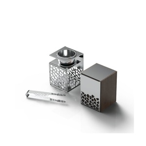 Juego de quemador de incienso árabe de lujo, quemador de bakhoor geométrico de metal, caja de regalo personalizada, quemador de carbón para oud, Mubkhar - Product Image 2