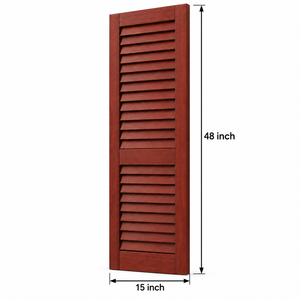 Persianas de madera maciza de color marrón rojizo a medida, con lamas plegables, para decoración exterior de casas de campo y granjas. - Product Image 2