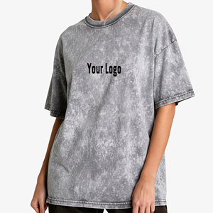 OEM/ODM Custom Made 100% Cotton Acid Washed Regular Neck Women's T-<b>Shirts</b> Silk Screen Printed Logo Appliques Eco-Friendly Summer - Product Image 1