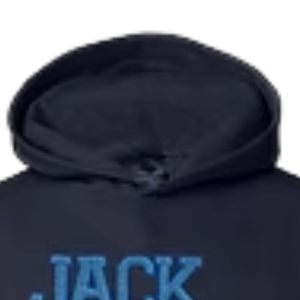 Youth <b>Navy</b> Pullover <b>Hoodie</b> with Chenille Lettering Soft Fleece Hooded Sweatshirt Casual Long Sleeve Kids Apparel for School - Product Image 2
