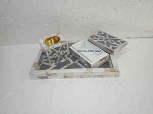 Nueva colección quemador de incienso árabe bandeja madre perla incrustaciones hueso Oud Mubkhara Bakhoor caja de almacenamiento de resina decoración del hogar reflectante - Product Image 2