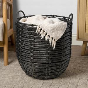 <b>Basket</b> of black-dyed water hyacinth Handmade Storage <b>Basket</b> Wholesale eco-friendly Made in Vietnam - Product Image 3