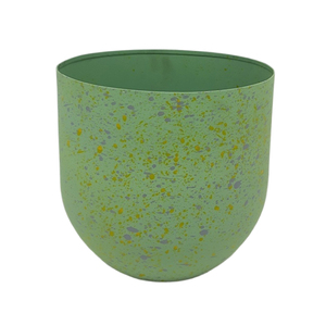 Juego de 3 Macetas Redondas de Hierro Ecológicas con Recubrimiento en Polvo Verde, Tamaño Mediano, para Decoración de Jardín y Hogar - Product Image 1