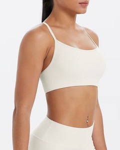 Women Sports <b>Bra</b> Scoop Neck Athletic Vest Removable Pads <b>Low</b> <b>Back</b> Strappy Running Top Gymwear Workout <b>Bra</b> Crop Blanks - Product Image 1